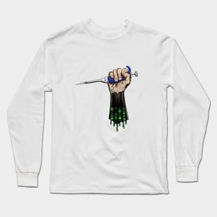 Pipette in Power Fist with Electrophoresis Gel PCR Science Biology Long Sleeve T-Shirt